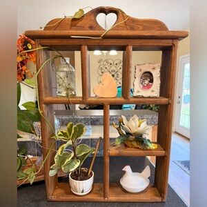 Vintage Wooden Heart Shelf for trinkets